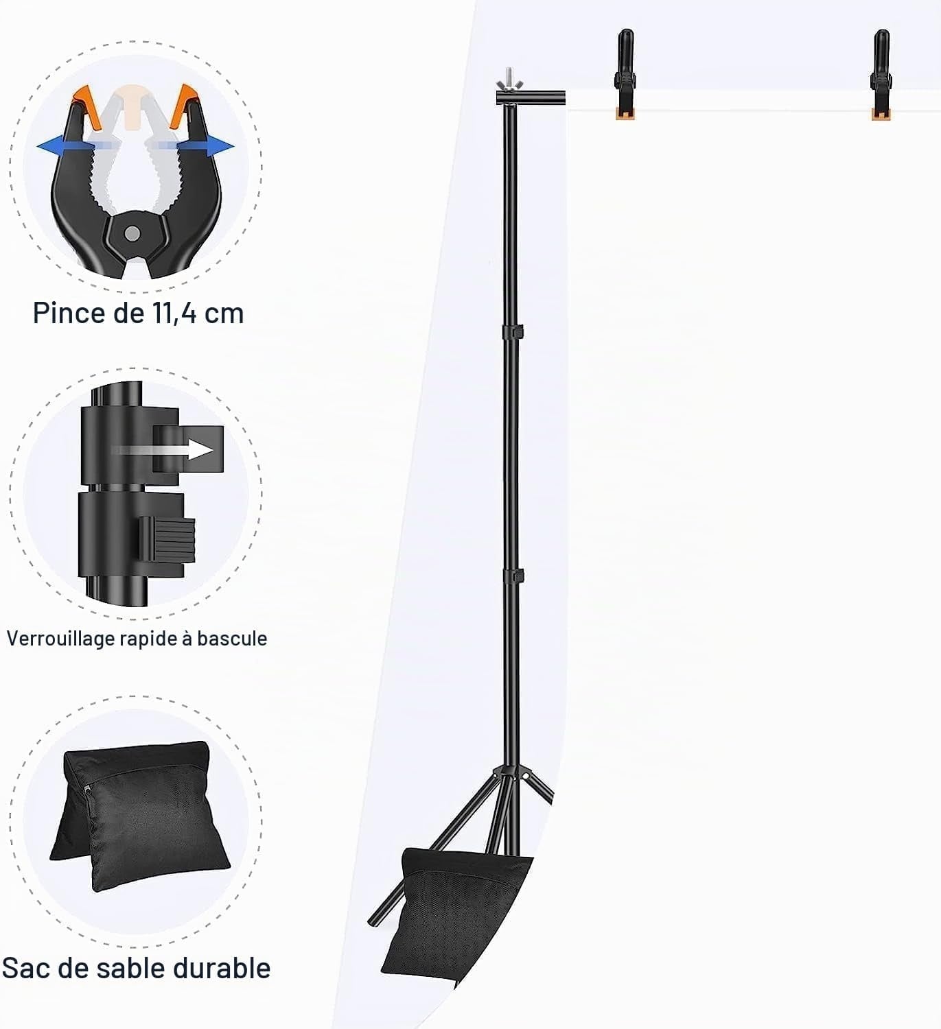 Support de fond studio photo 6m x 2,1m - 34% de remise