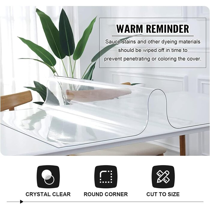 Protège-table transparent PVC 100x100 cm - 2 mm - 27% de remise