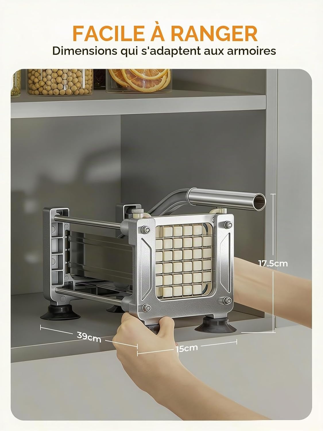Coupe-frites manuel inox - 3 lames interchangeables - 29% de remise