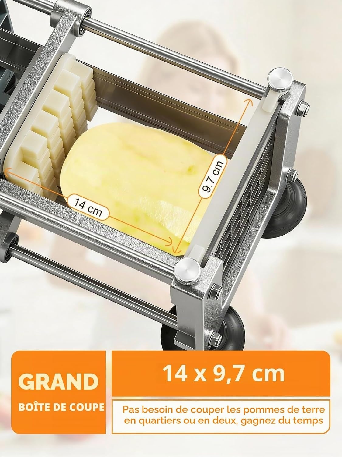 Coupe-frites manuel inox - 3 lames interchangeables - 29% de remise