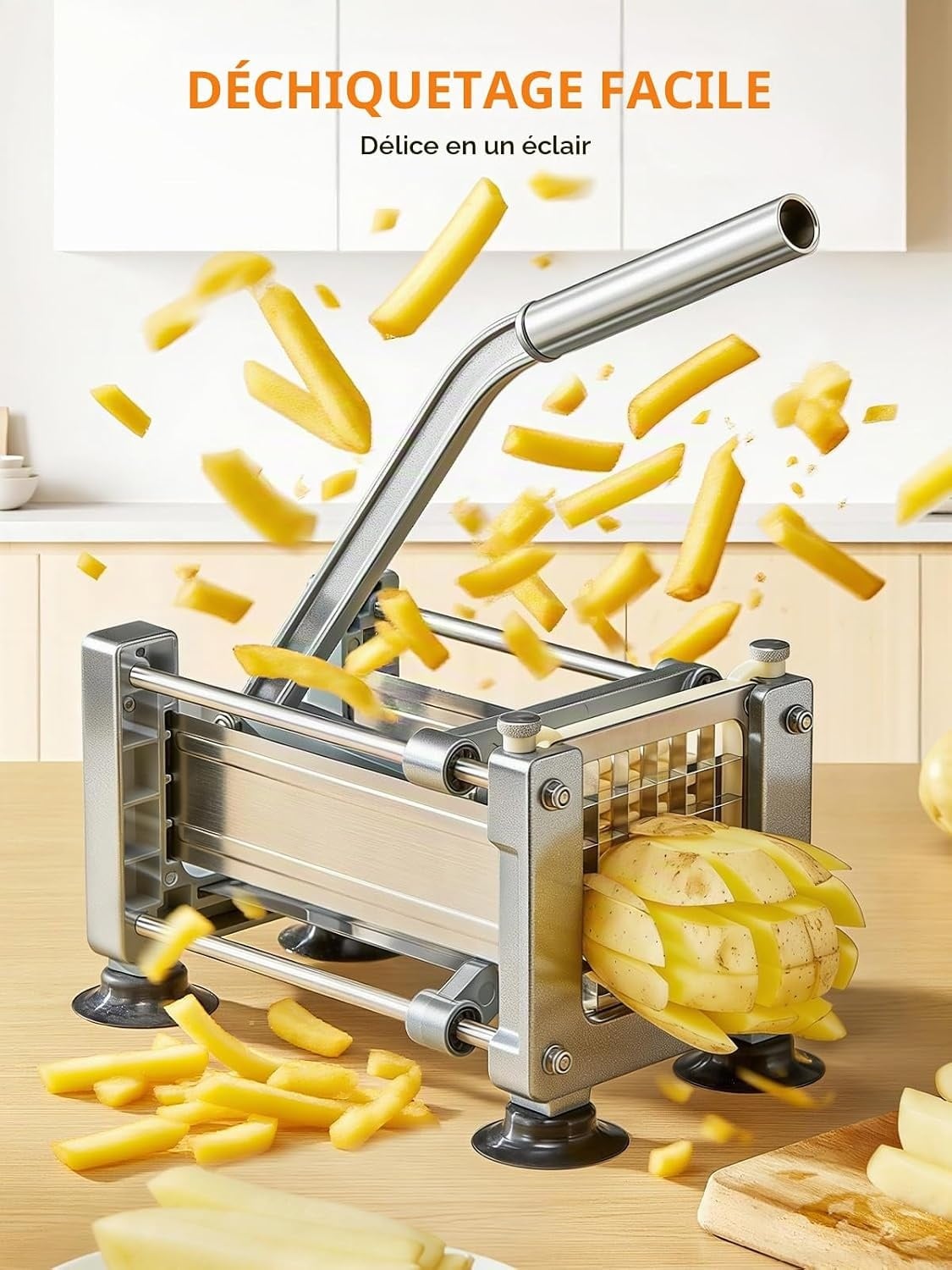 Coupe-frites manuel inox - 3 lames interchangeables - 29% de remise