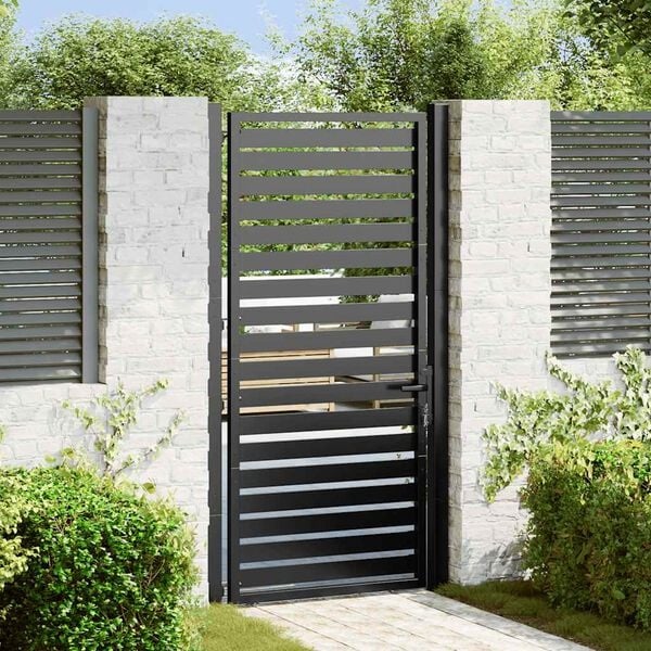 Portillon de jardin en aluminium noir 100 x 180 cm - 35% de remise