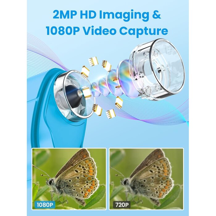 Microscope numérique pour enfants 1000x - Bleu - 30% de remise
