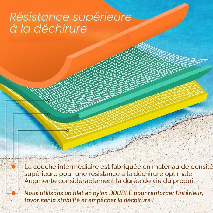 Tapis flottant aquatique 365x150cm - 5 personnes - 34% de remise