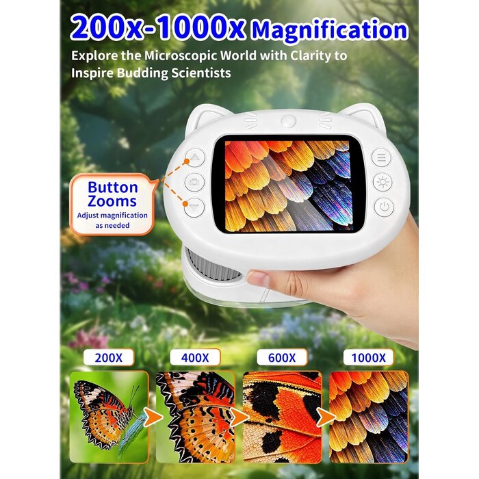 Microscope numérique pour enfants 1000x - Écran 2,4" - 26% de remise