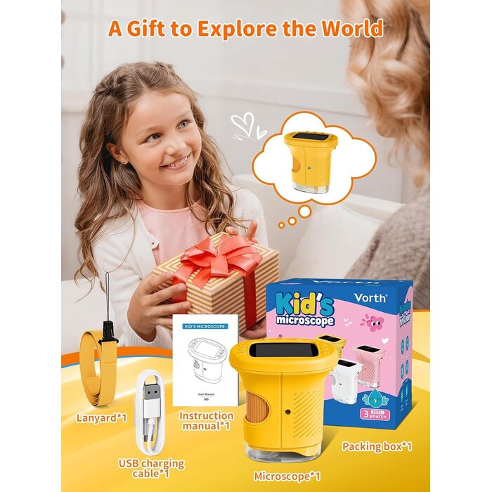 Microscope Numérique Enfant 1000x - Jaune - 31% de remise
