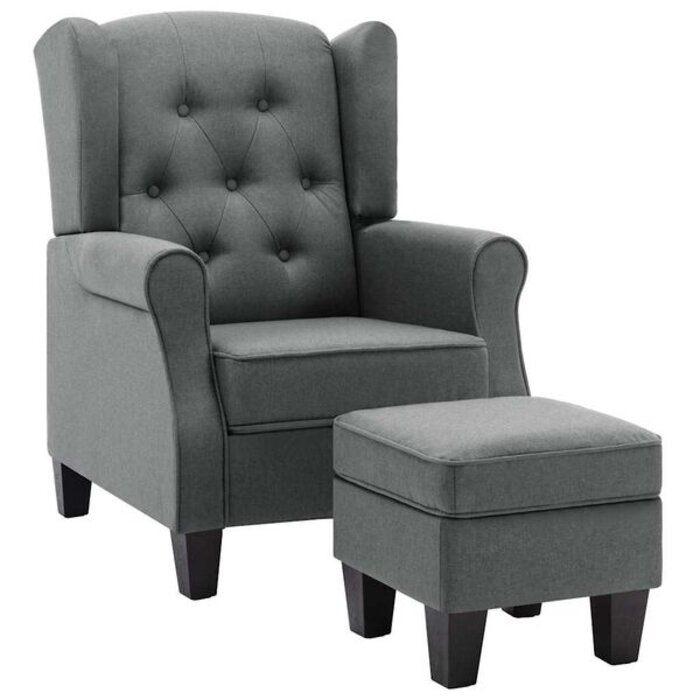 Fauteuil avec repose-pieds gris clair - 35% de remise