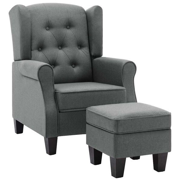 Fauteuil avec repose-pieds gris clair - 35% de remise