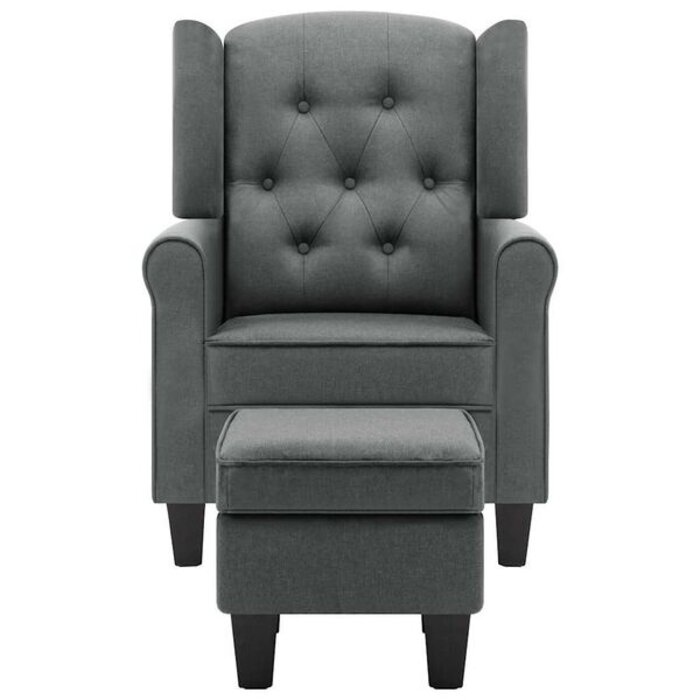 Fauteuil avec repose-pieds gris clair - 35% de remise