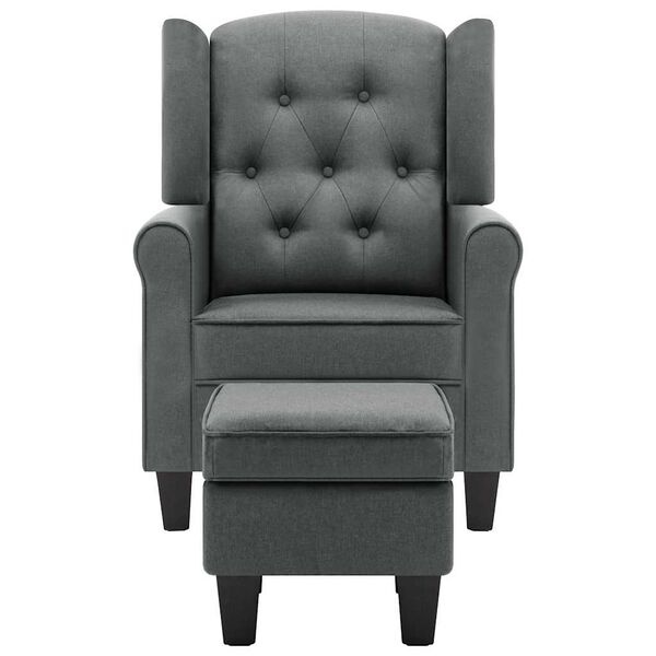 Fauteuil avec repose-pieds gris clair - 35% de remise
