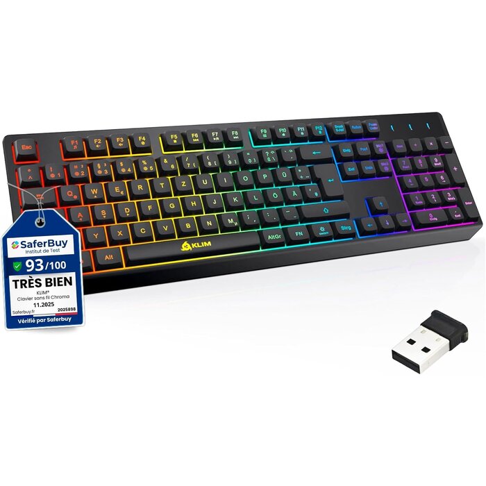 Clavier Gaming sans fil QWERTZ - RGB - Étanche - 28% de remise