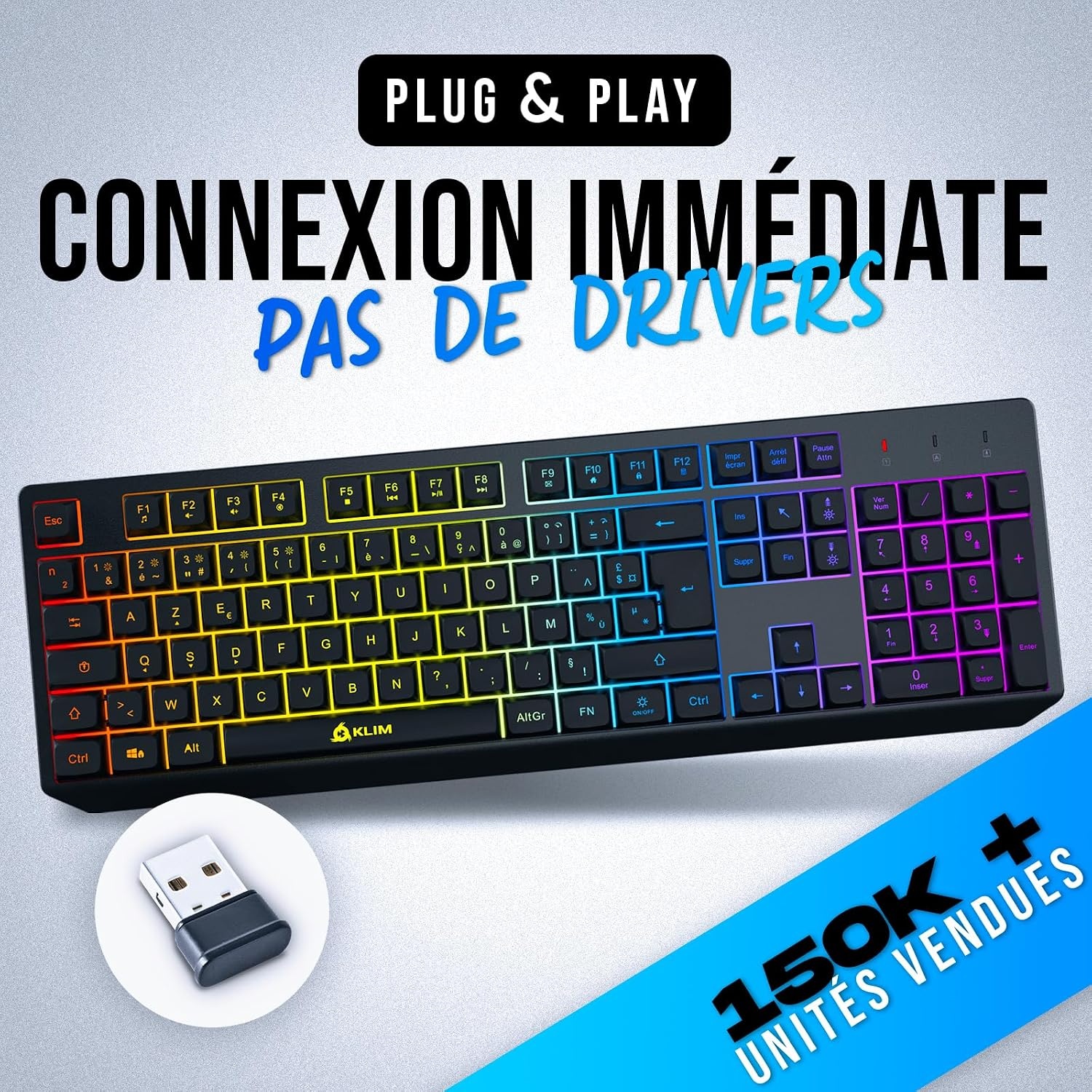 Clavier Gaming sans fil QWERTZ - RGB - Étanche - 28% de remise