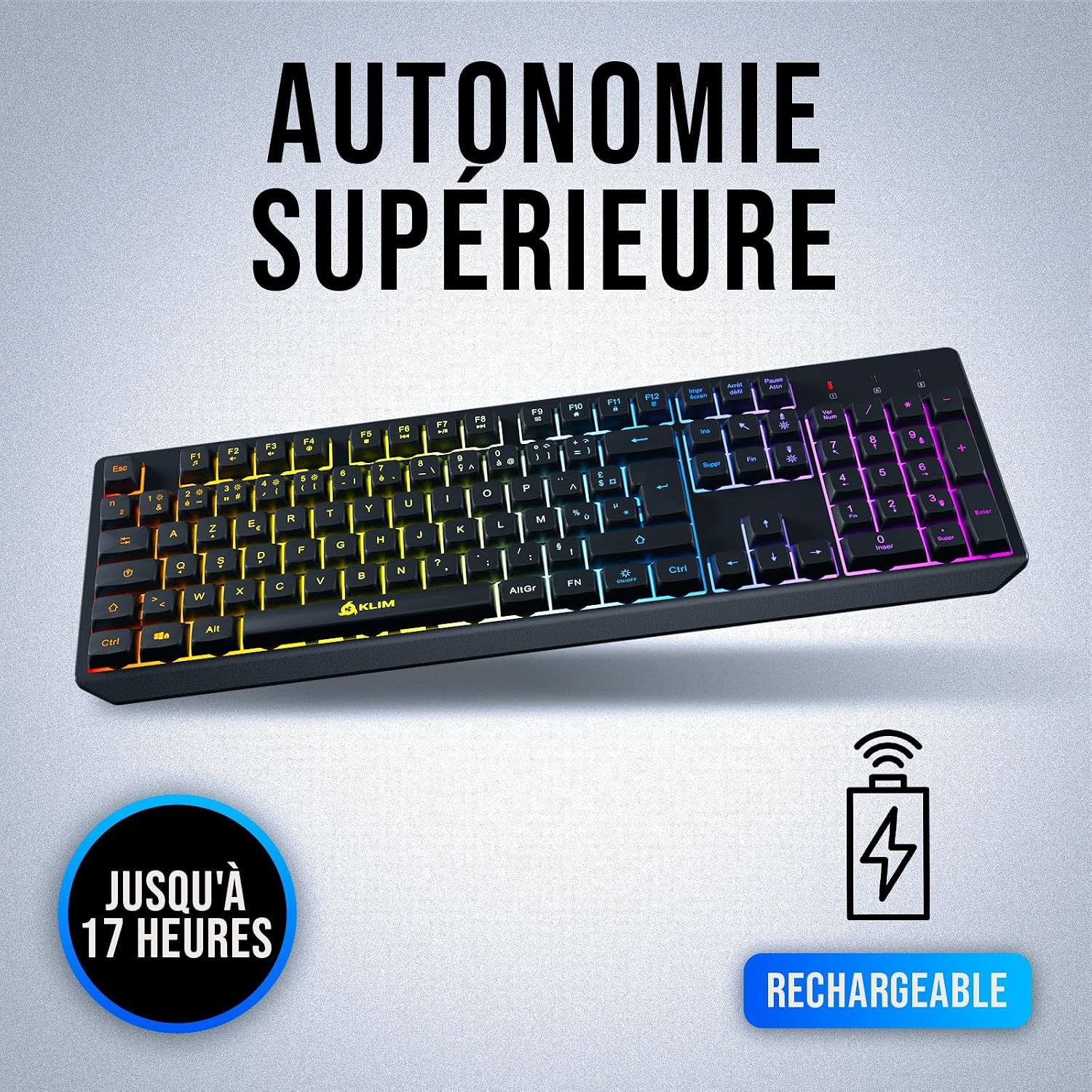 Clavier Gaming sans fil QWERTZ - RGB - Étanche - 28% de remise