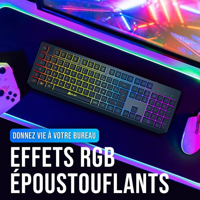 Clavier Gaming sans fil QWERTZ - RGB - Étanche - 28% de remise