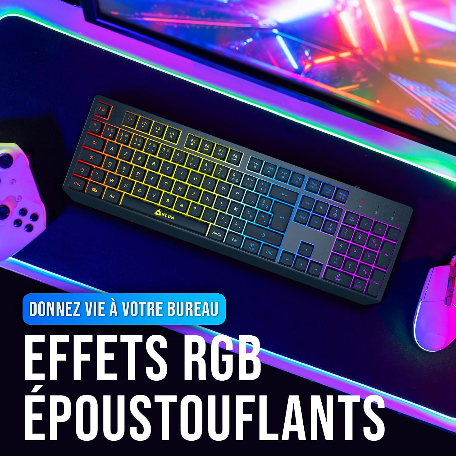 Clavier Gaming sans fil QWERTZ - RGB - Étanche - 28% de remise
