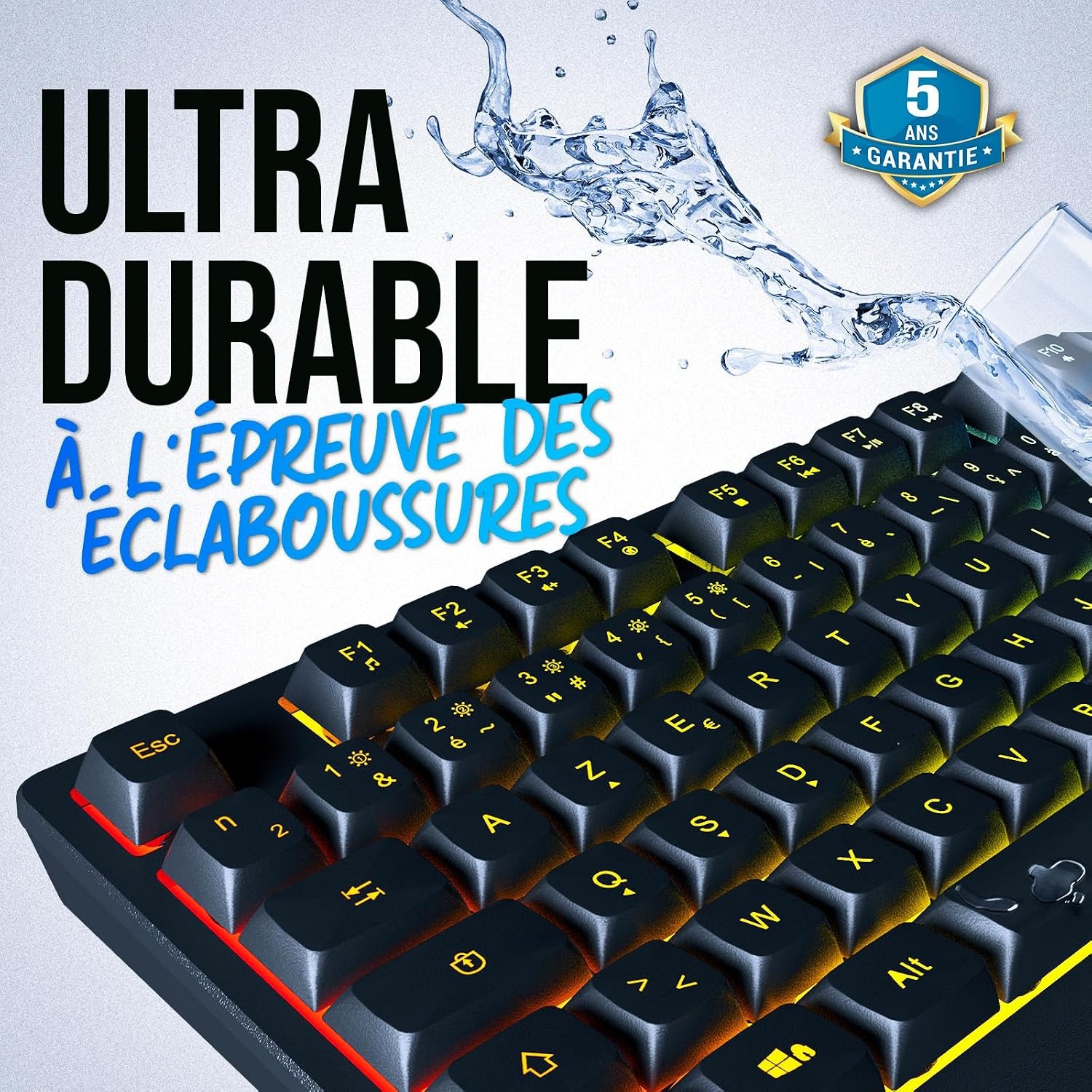 Clavier Gaming sans fil QWERTZ - RGB - Étanche - 28% de remise