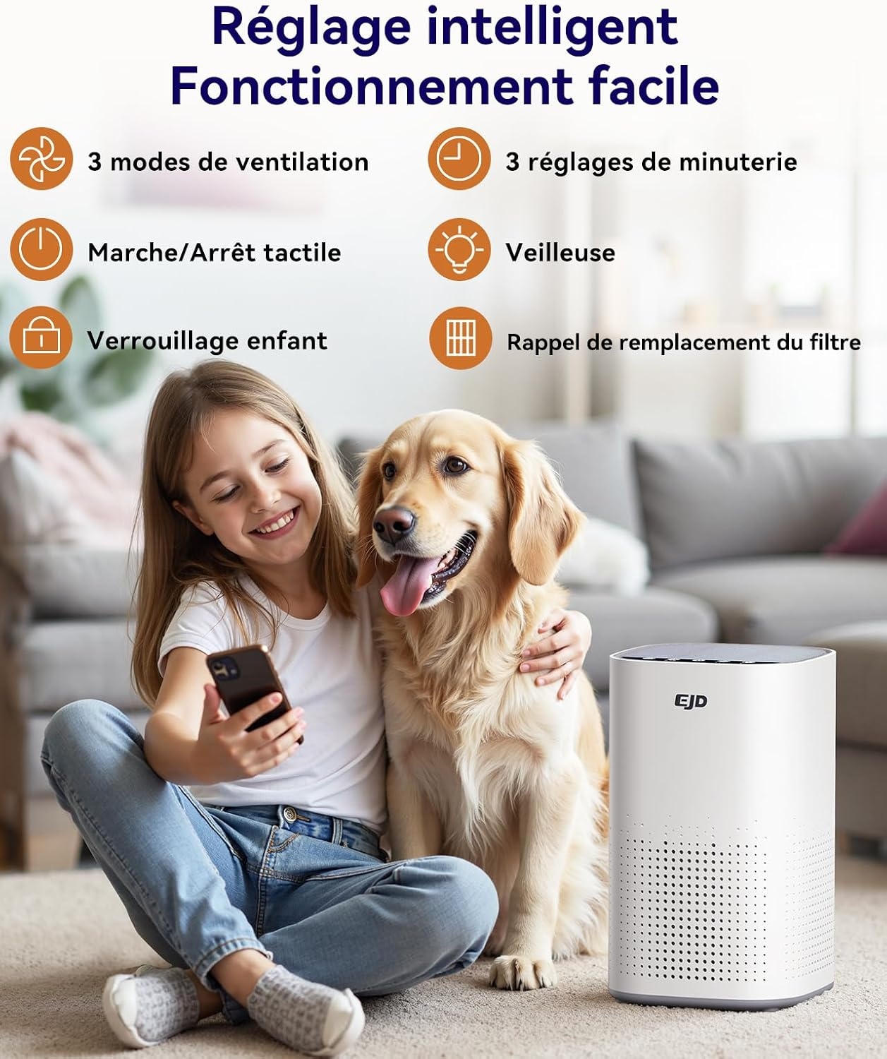 Purificateur d'air HEPA AP100 - 35m² - Blanc - 33% de remise