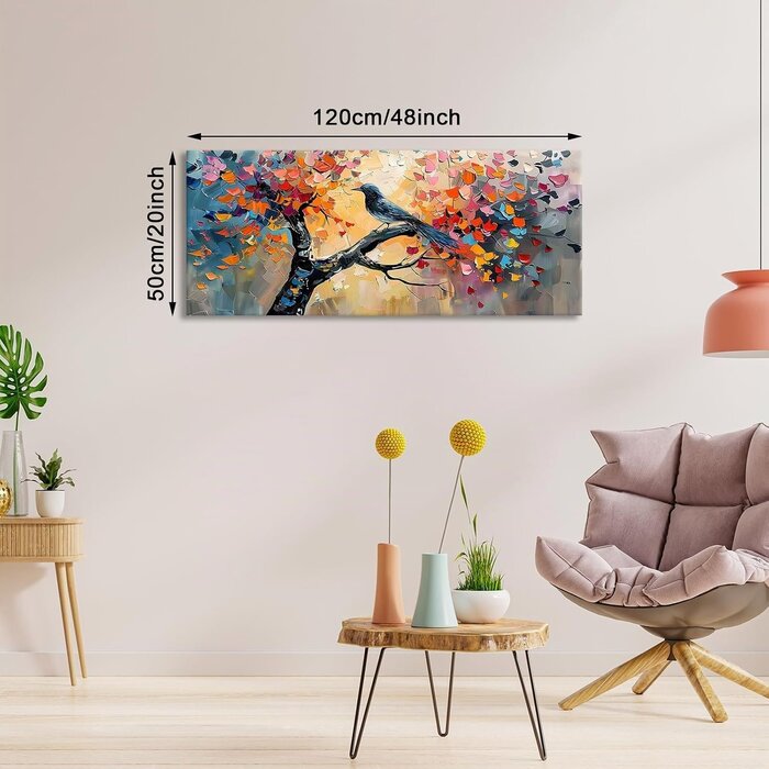 Tableau Arbre de Vie abstrait 120x50cm - 28% de remise