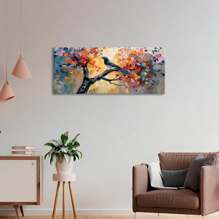 Tableau Arbre de Vie abstrait 120x50cm - 28% de remise