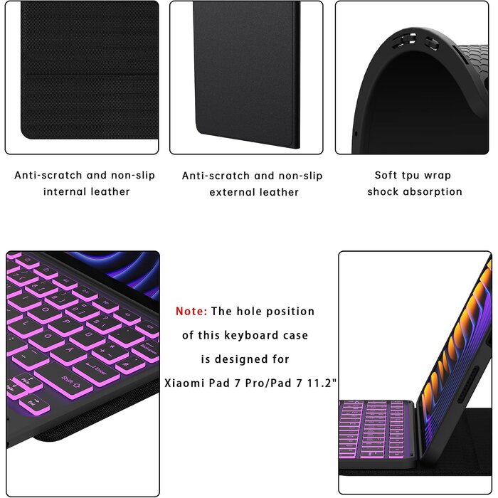 Étui clavier pour Xiaomi Pad 7 / 7 Pro - 32% de remise - Noir