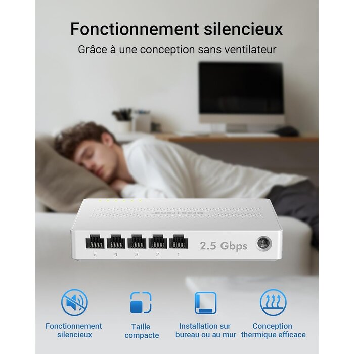 Switch Ethernet 2,5 Gbps 5 ports - Déballé - 33% de remise