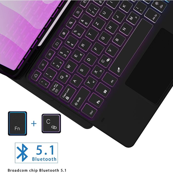 Étui Clavier QWERTZ pour Samsung Galaxy Tab S11 2025 - Noir - 32% de remise