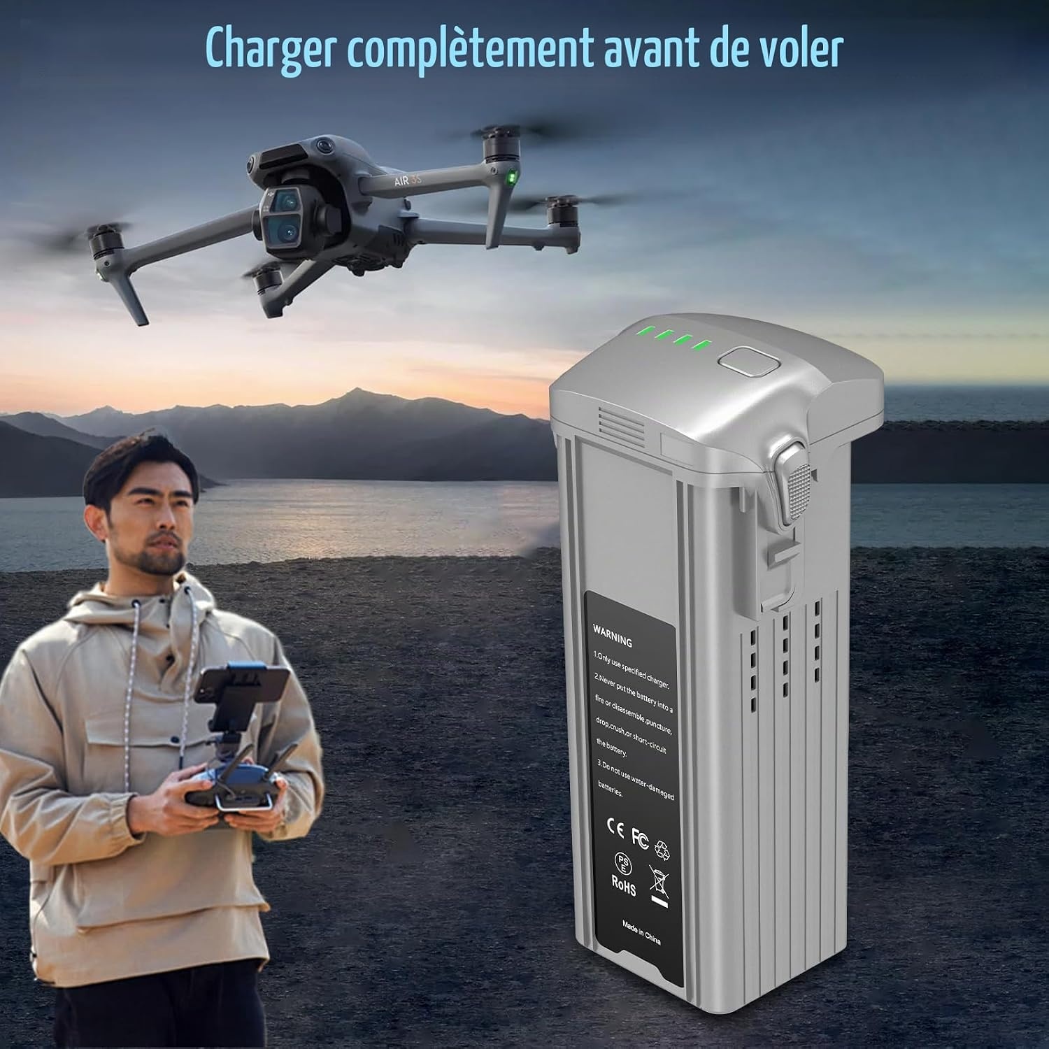 Lot de 2 Batteries pour Drone - 4241 mAh - 30% de remise