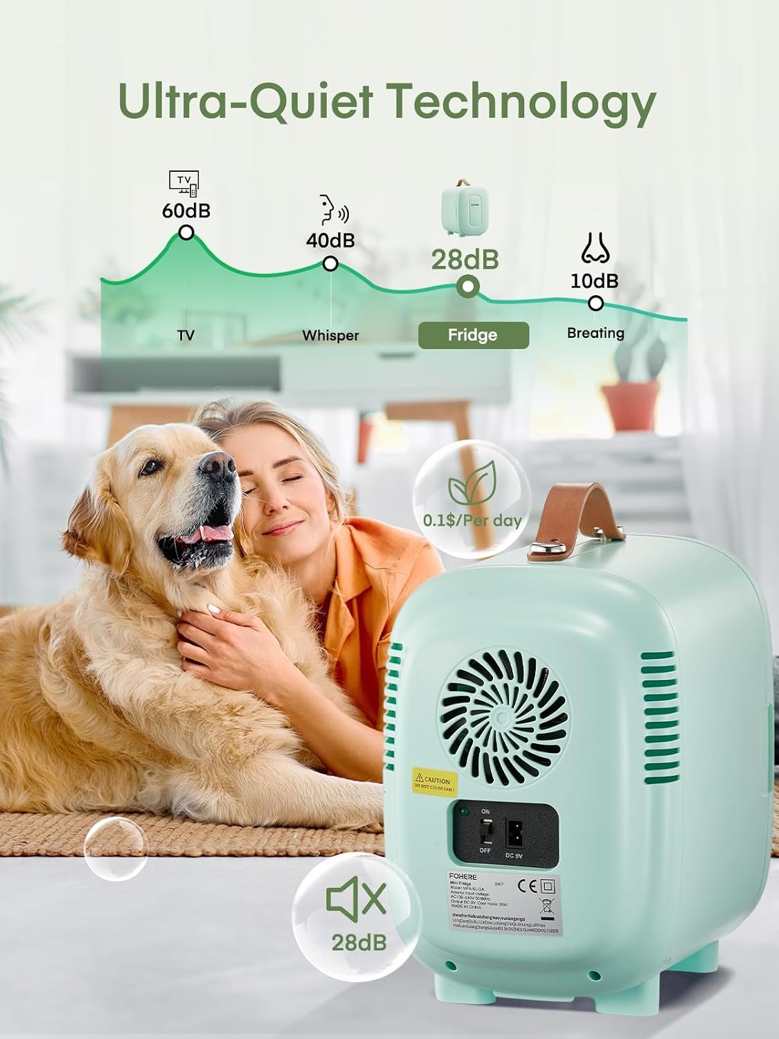Mini-réfrigérateur portable 5L Vert - 33% de remise