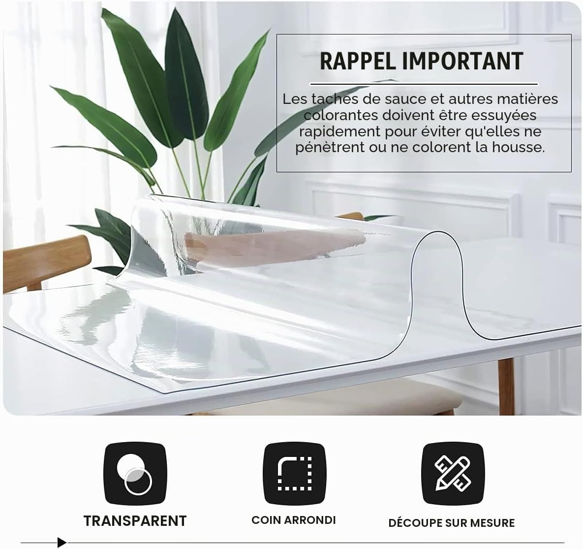 Protège-table PVC 80x140 cm transparent - 33% de remise