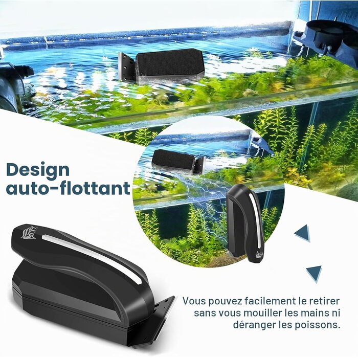 Nettoyeur magnétique flottant pour aquarium - 31% de remise