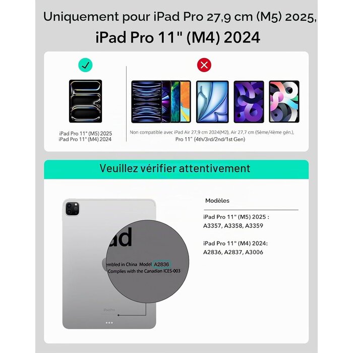 Étui clavier magnétique pour iPad Pro 11" M4 (2024) - QWERTZ - 34% de remise