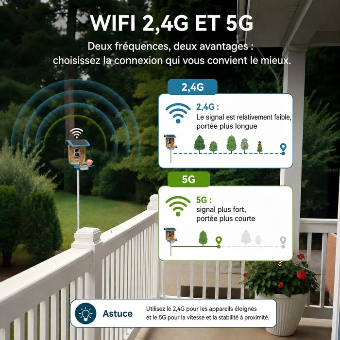 Mangeoire intelligente avec caméra 2K et IA - Vert - 34% de remise