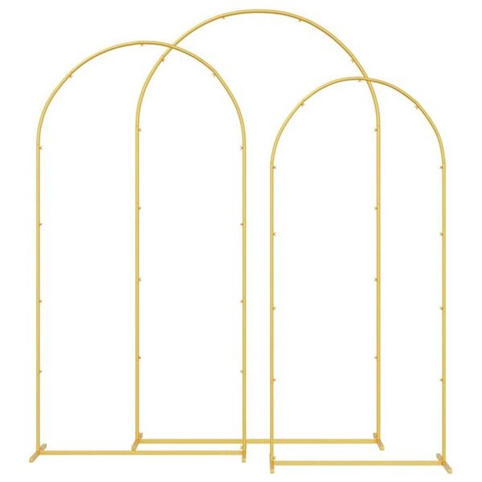 Ensemble 3 arches de mariage en acier doré - 34% de remise
