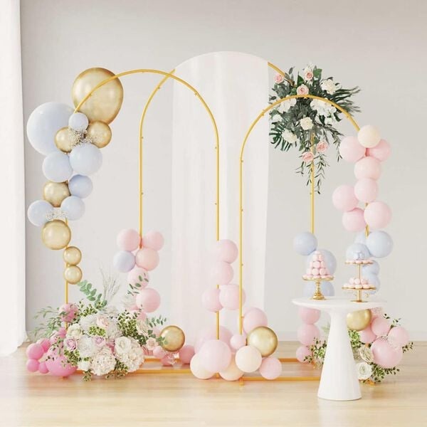 Ensemble 3 arches de mariage en acier doré - 34% de remise