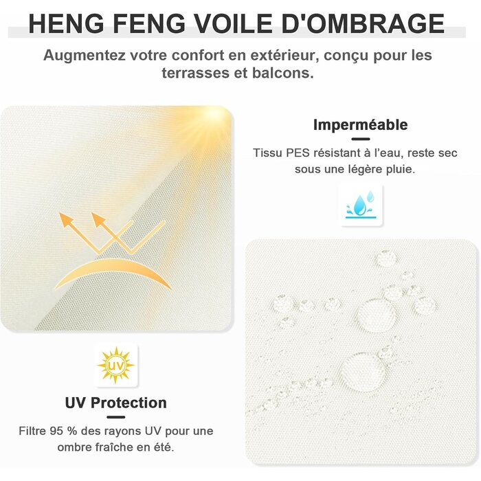 Voile d'ombrage triangulaire 3x3x3m Beige - 31% de remise