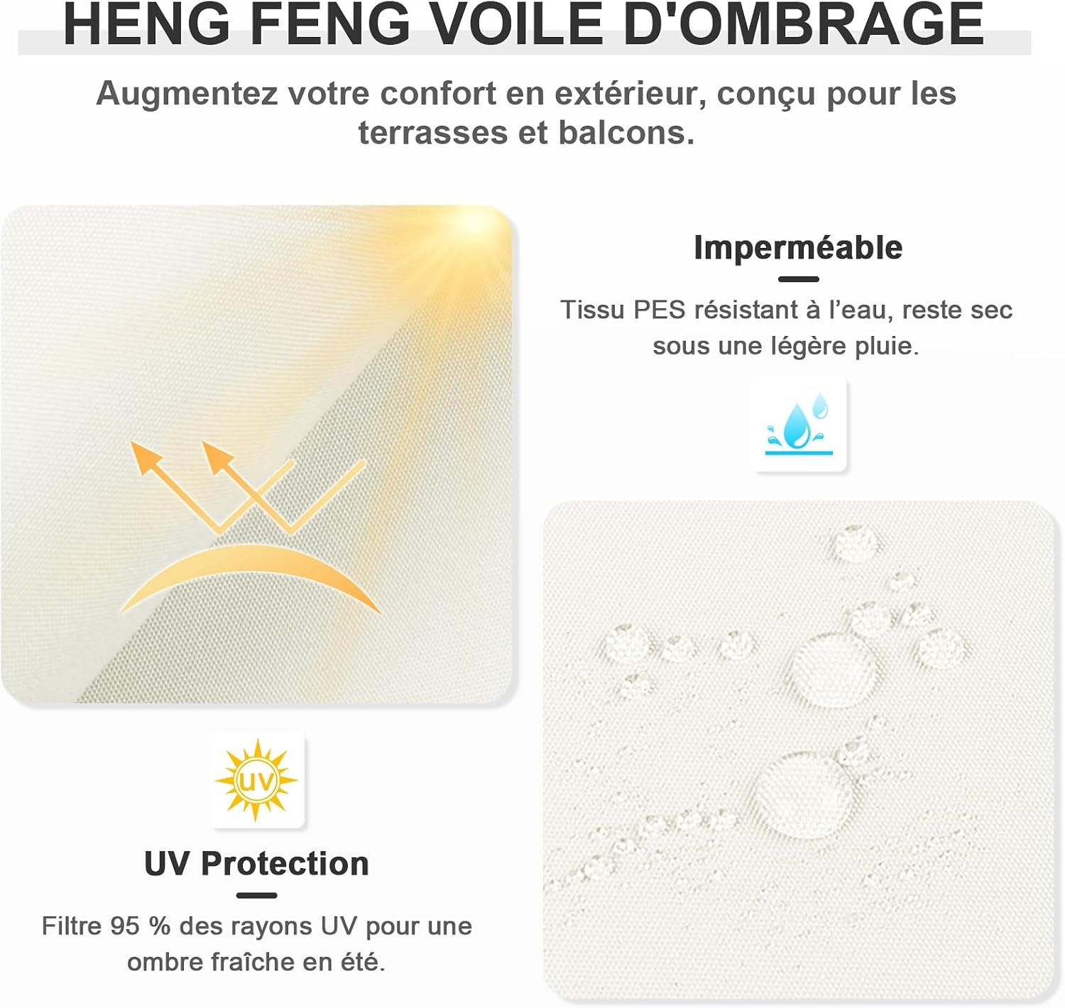 Voile d'ombrage triangulaire 3x3x3m Beige - 31% de remise
