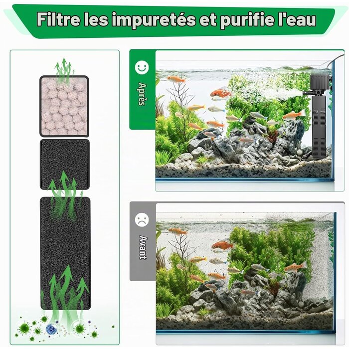 Filtre 4-en-1 pour aquarium 200L, 650 L/h - 31% de remise