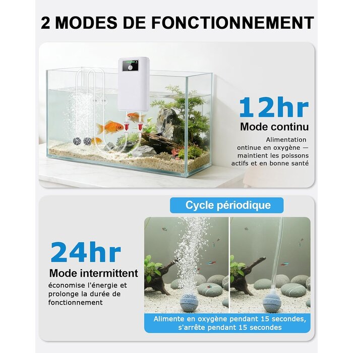 Pompe à air aquarium USB rechargeable - 31% de remise