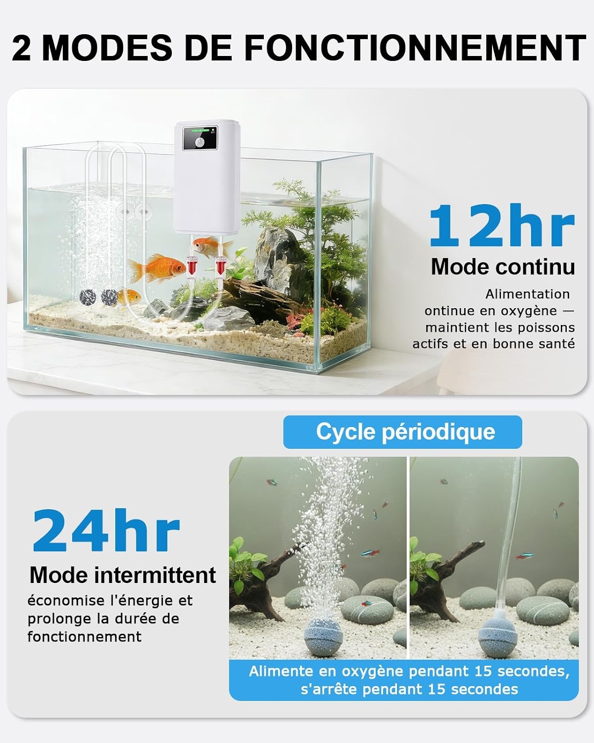 Pompe à air aquarium USB rechargeable - 31% de remise