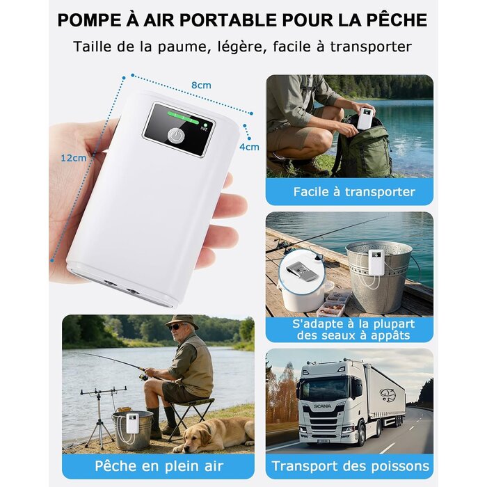 Pompe à air aquarium USB rechargeable - 31% de remise