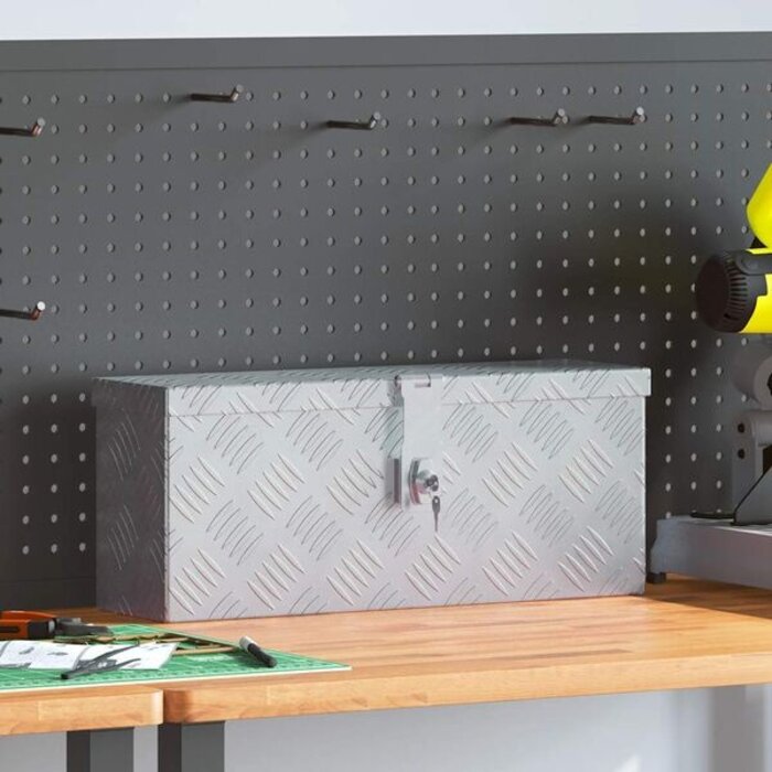 Vidaxl Coffre de rangement en aluminium 48,5x14x20 cm - 34% de remise