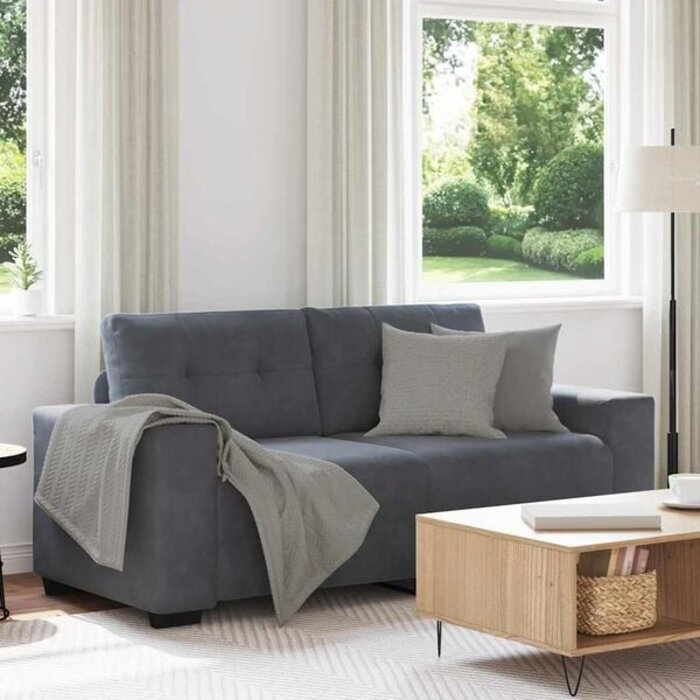 Vidaxl Canapé loveseat velours gris foncé - 180 cm - 35% de remise