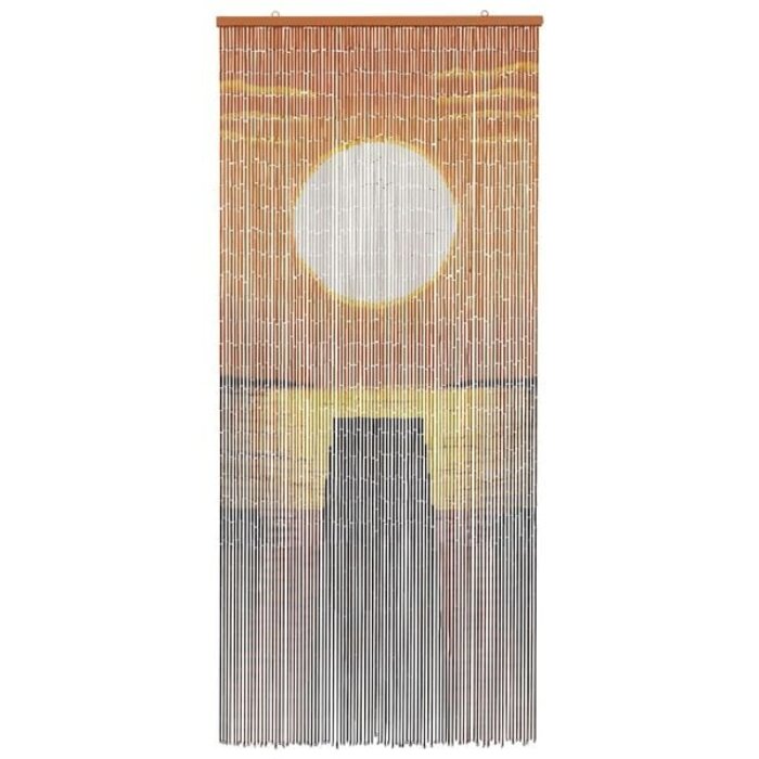 Vidaxl Rideau de porte bambou 90x200 cm Coucher de soleil - 33% de remise