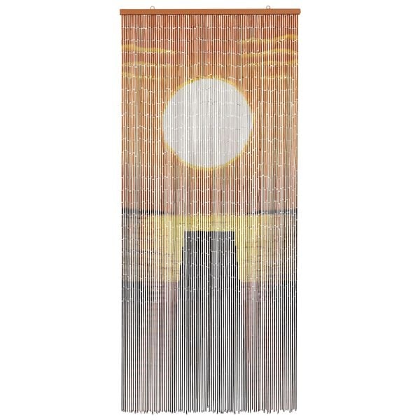 Vidaxl Rideau de porte bambou 90x200 cm Coucher de soleil - 33% de remise