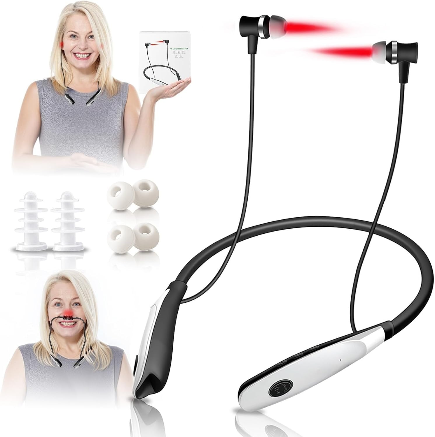 Appareil de thérapie par lumière rouge 2-en-1 oreille et nez - 31% de remise