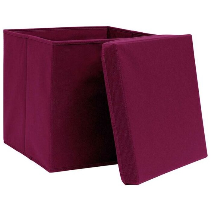 Vidaxl Lot de 10 boîtes de rangement pliables rouge foncé - 33% de remise