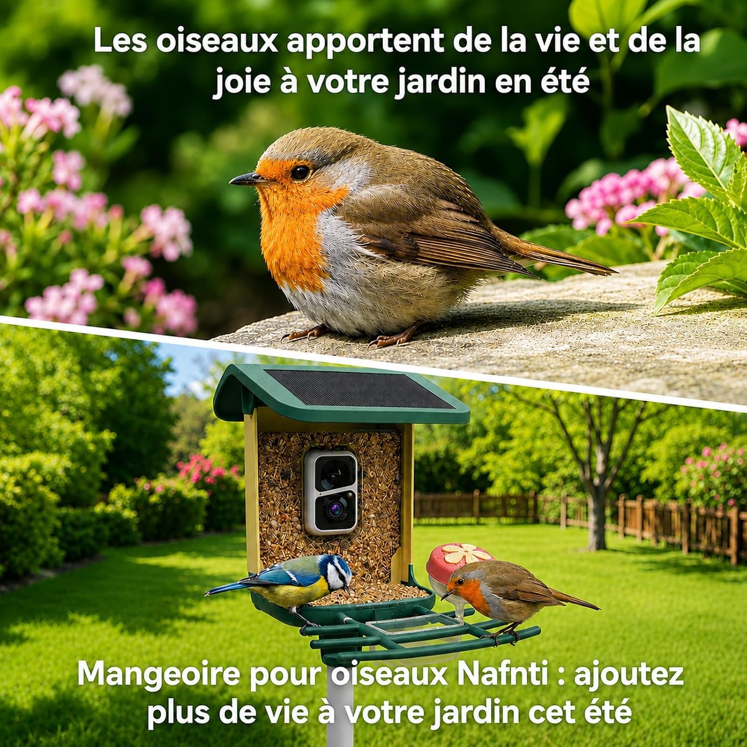 Mangeoire intelligente pour oiseaux 2K HD avec IA - 34% de remise