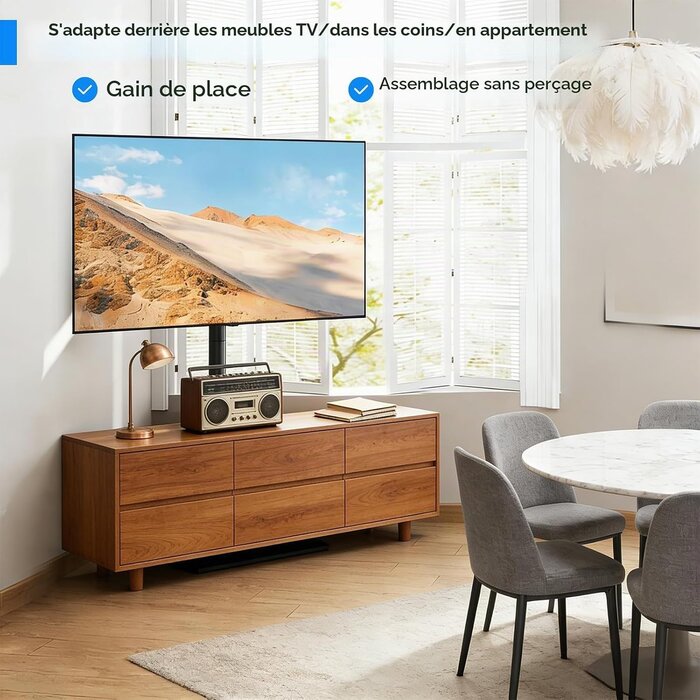 Support TV sur pied pivotant 26-60 pouces - 33% de remise