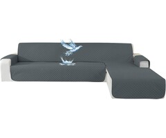 Housse de canapé d'angle réversible 2 places gris foncé - 43% de remise