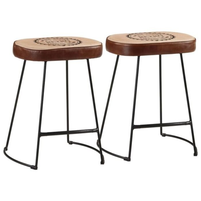 Lot de 2 tabourets de bar style rétro marron - 34% de remise
